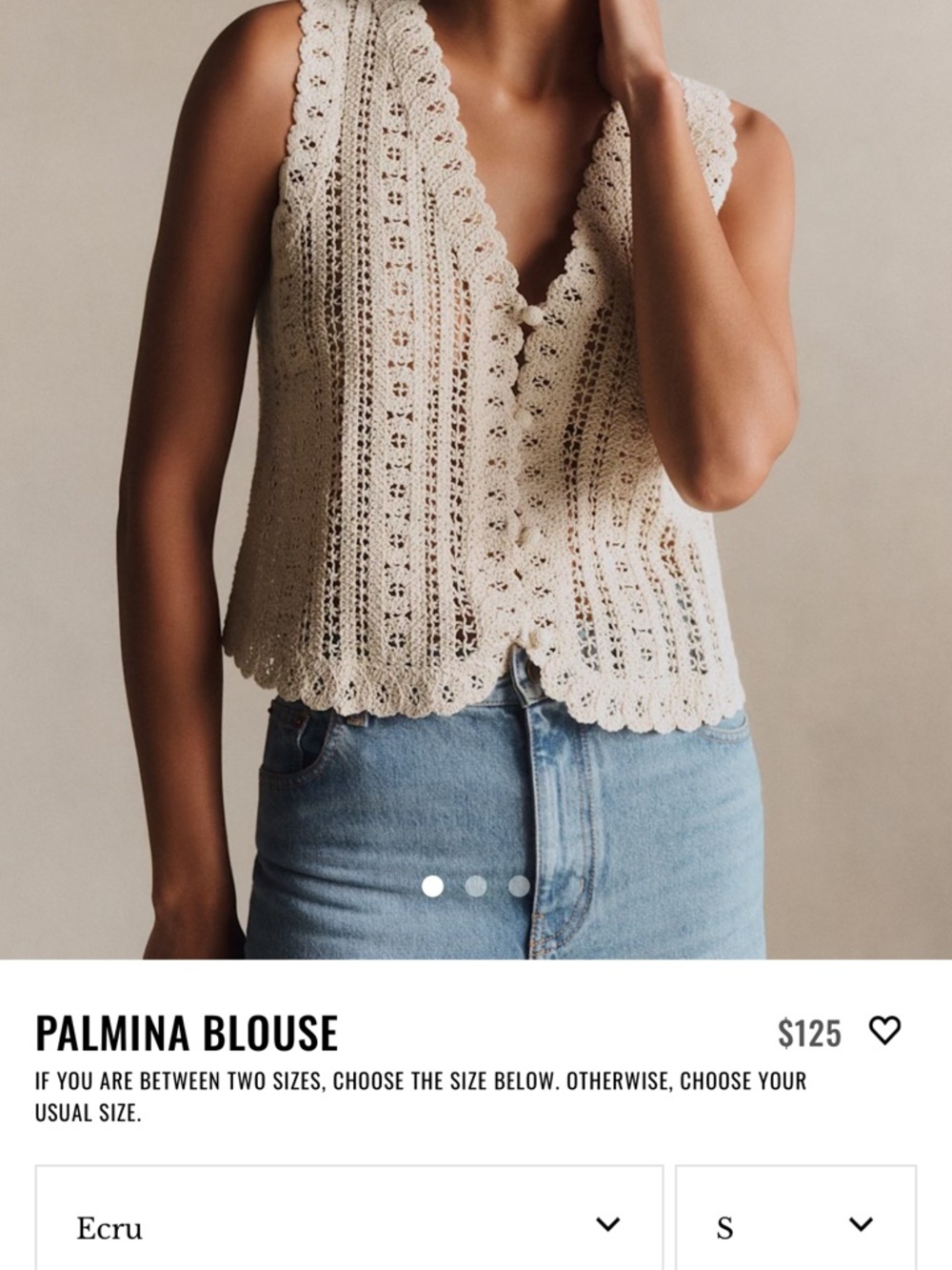 Sezane Palmina Blouse Ecru - Size S - Picture 3 of 3
